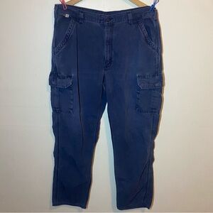 Carhartt FR Cargo Pants 38x36 Blue Workwear Flame Resistant Canvas